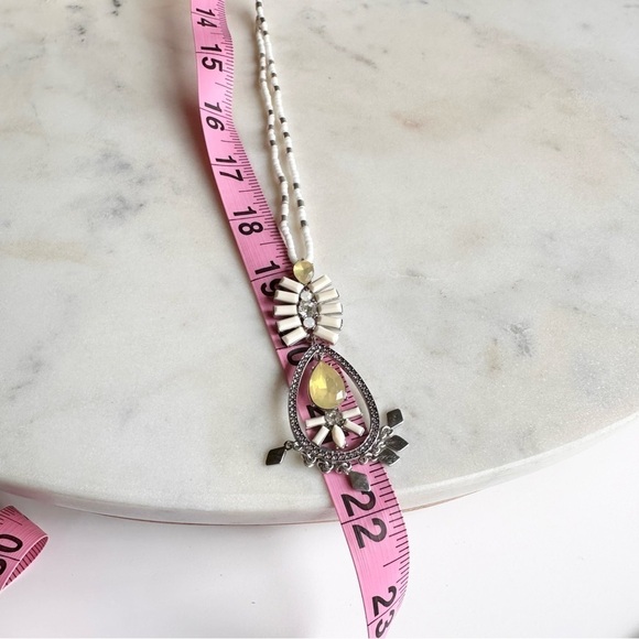 Kent and King Adjustable White and Silver Beaded and Jeweled Necklace - Picture 7 of 9